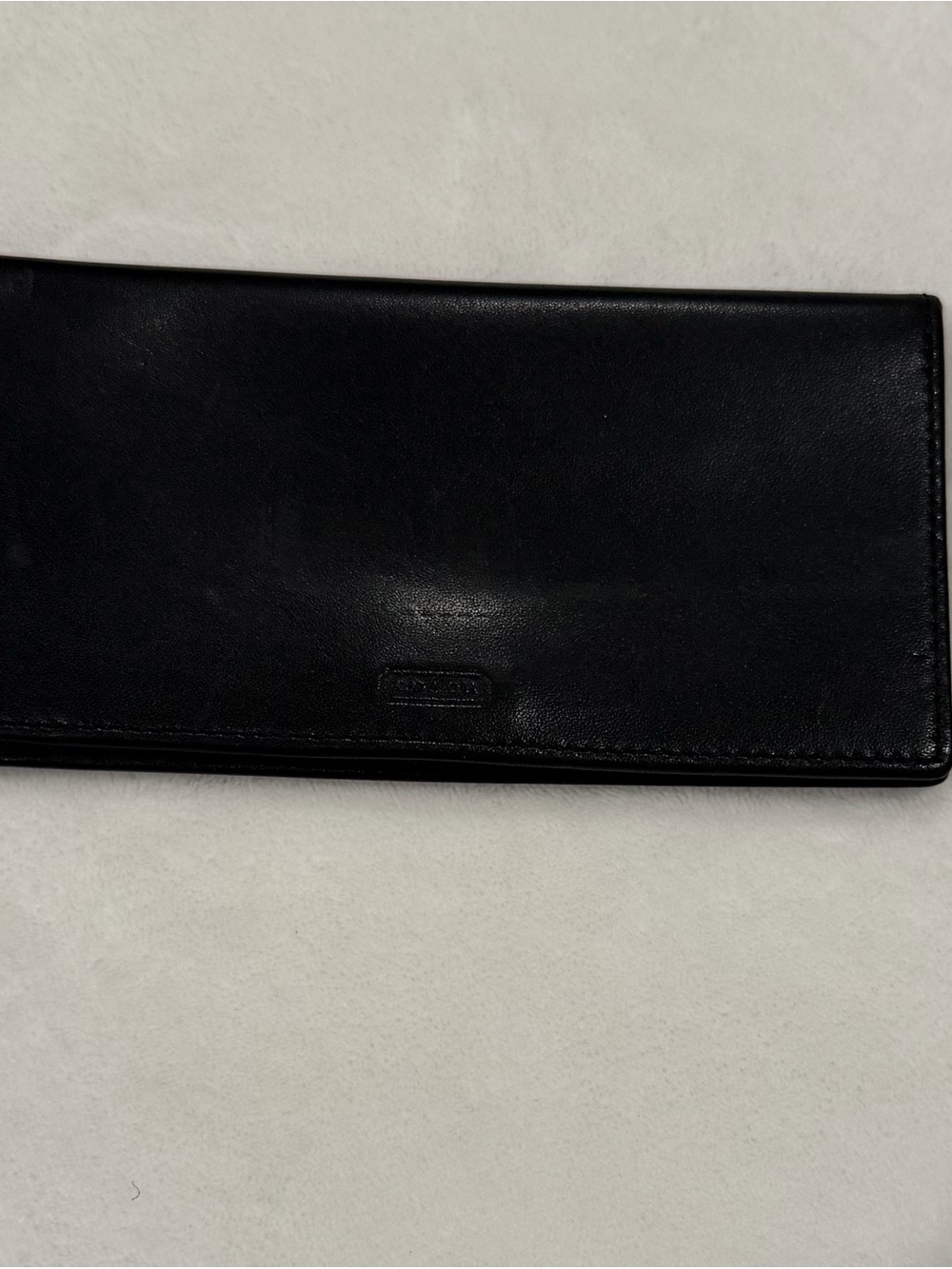 “Vintage COACH Black Smooth Leather Checkbook Cover Wallet Case”